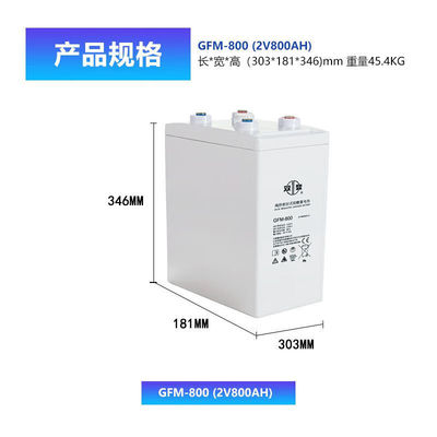 Shuangdeng GFM-800 2V800Ah Batería de plomo ácido para el almacenamiento de energía solar Sistema de energía Eps