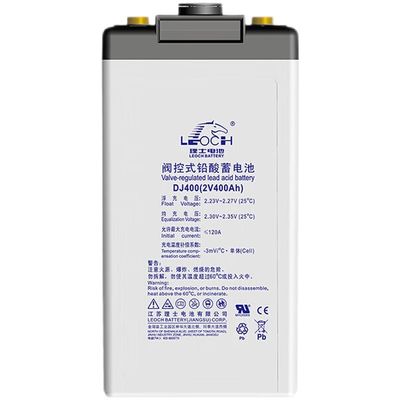 Batería Leoch de 175 mm de ancho DJ400 Batería de plomo ácido 2V400Ah para comunicación y solar