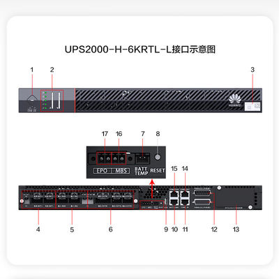 Red de computadoras Huawei UPS2000-A-10KTTL 10KVA-10KW Batería externa de 19 pulgadas