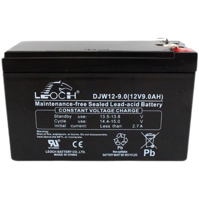 Material del contenedor ABS Leoch DJW12-9.0 Batería de plomo ácido 12V9Ah para suministro de energía Eps